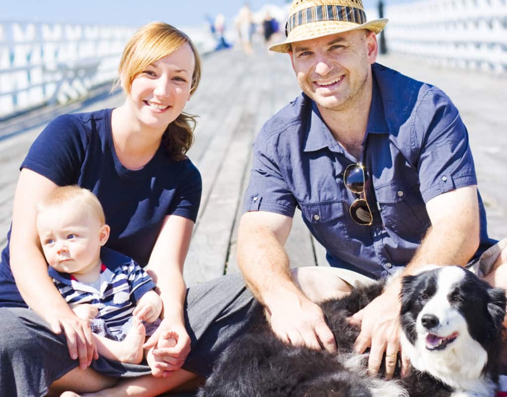 Border Collie mit Familie